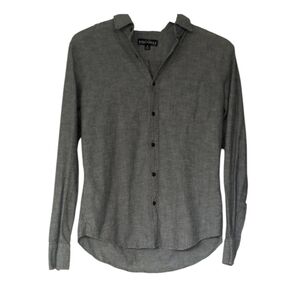 J. Crew Mens Green Chambray Button Down 100% Cotton Size Medium